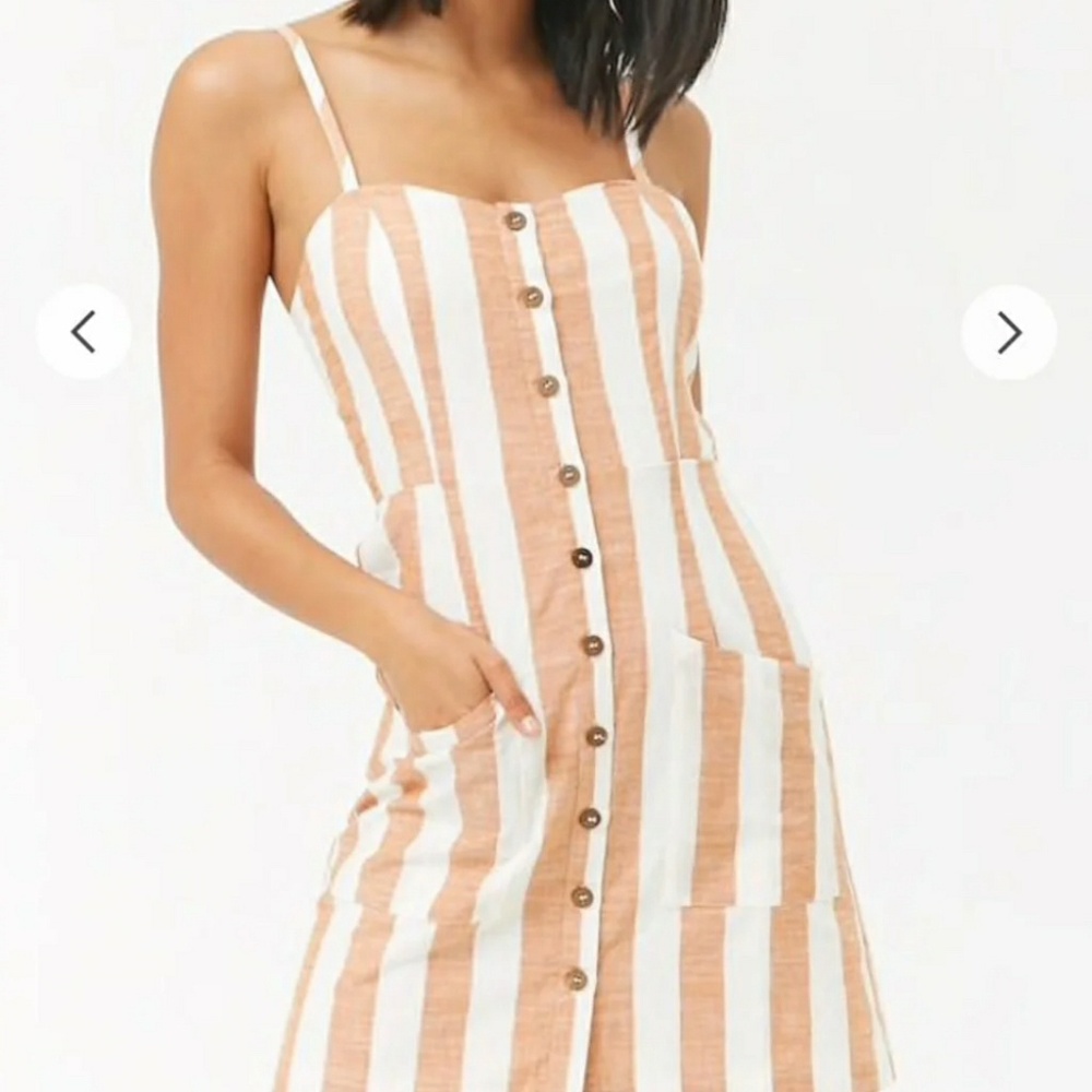 NWT FOREVER 21 BUTTON STRIPED DRESS